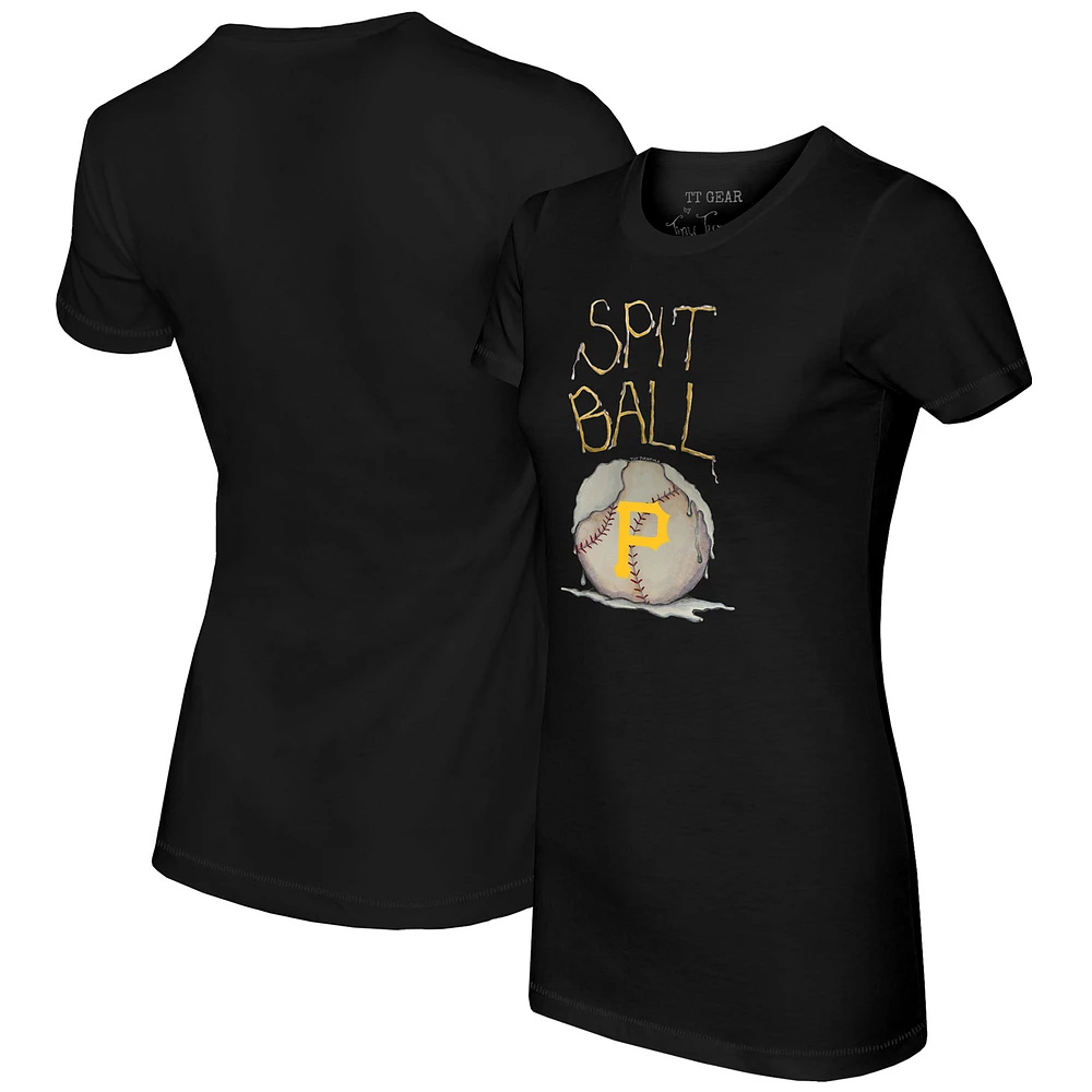 Women's Tiny Turnip Black Pittsburgh Pirates Spit Ball T-Shirt