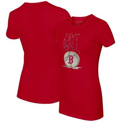 Women's Tiny Turnip Red Boston Sox Spit Ball T-Shirt