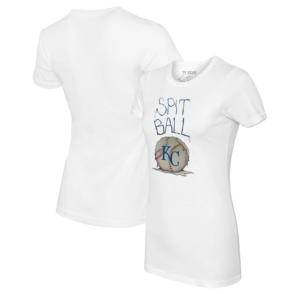 Women's Tiny Turnip White Kansas City Royals Spit Ball T-Shirt