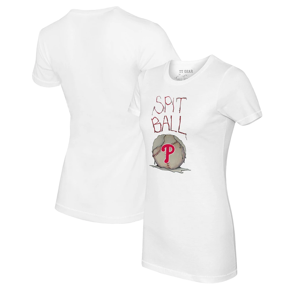 Women's Tiny Turnip White Philadelphia Phillies Spit Ball T-Shirt