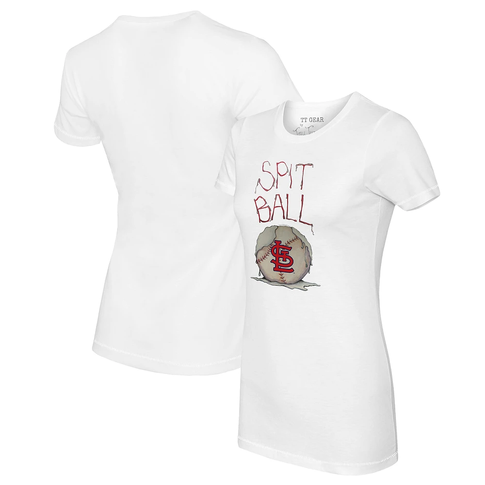 Women's Tiny Turnip White St. Louis Cardinals Spit Ball T-Shirt