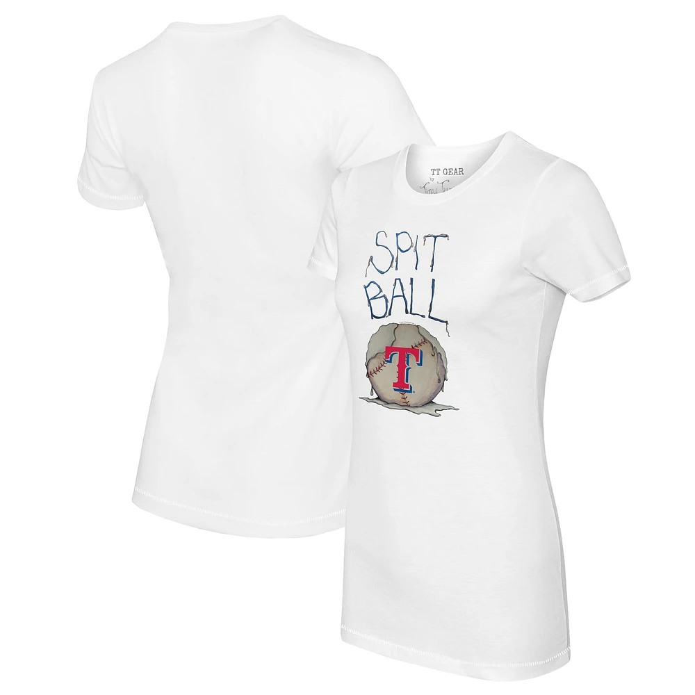 Women's Tiny Turnip White Texas Rangers Spit Ball T-Shirt
