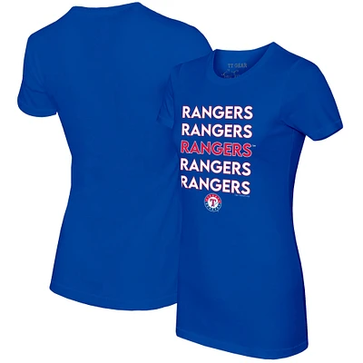 Women's Tiny Turnip Royal Texas Rangers Stacked T-Shirt