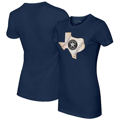 Women's Tiny Turnip Navy Houston Astros State Outline T-Shirt