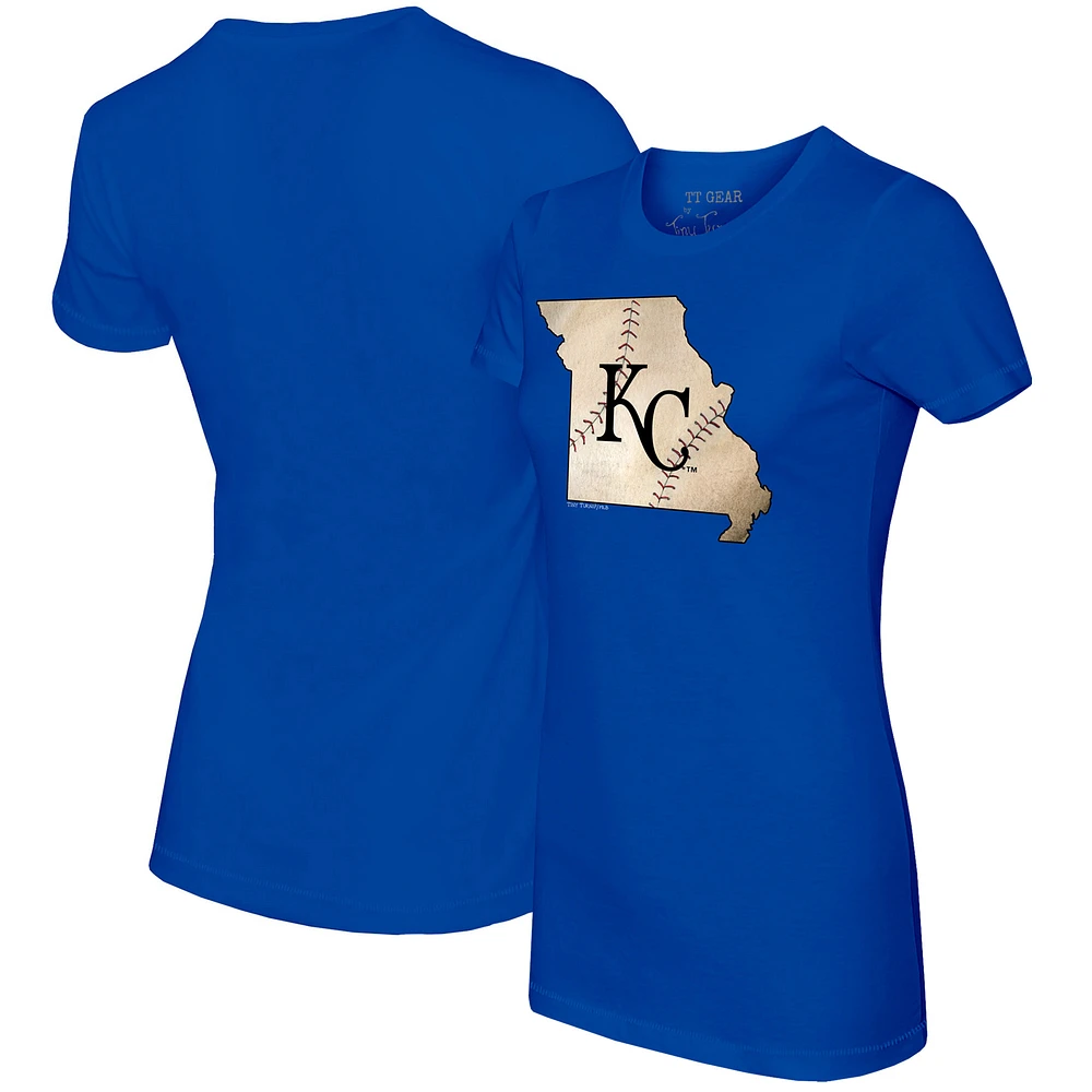 Women's Tiny Turnip Royal Kansas City Royals State Outline T-Shirt