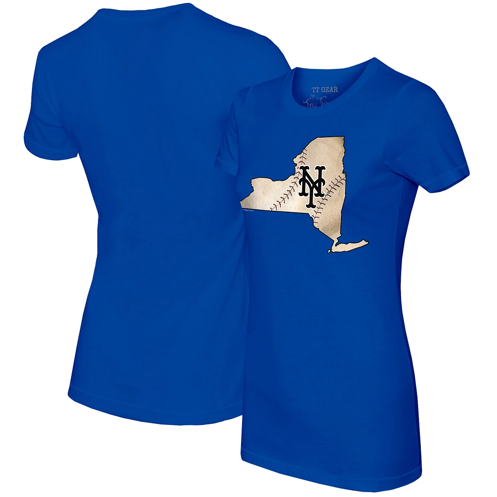 Women's Tiny Turnip Royal New York Mets State Outline T-Shirt