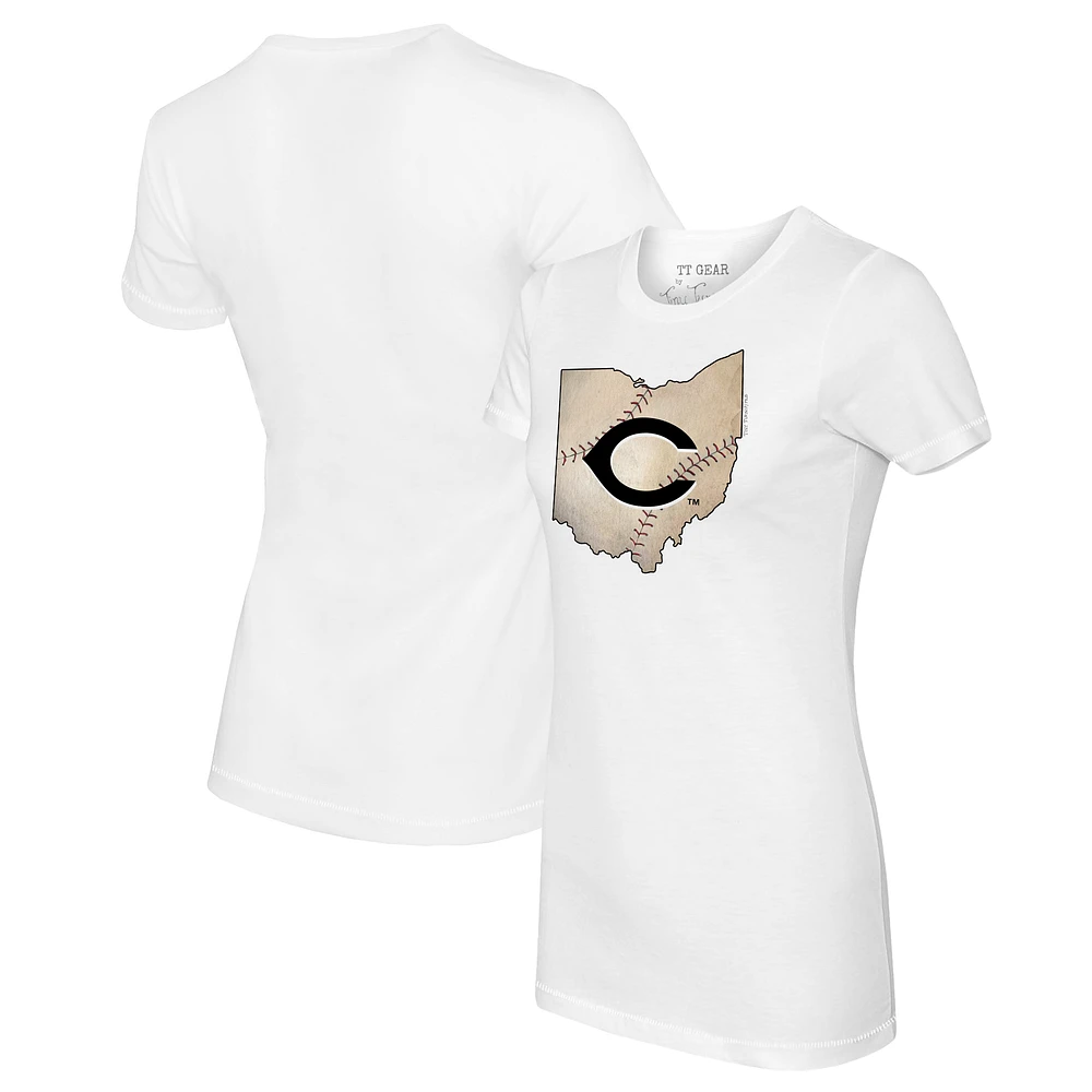 Women's Tiny Turnip Cincinnati Reds State Outline T-Shirt