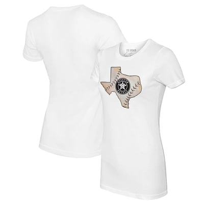 Women's Tiny Turnip White Houston Astros State Outline T-Shirt