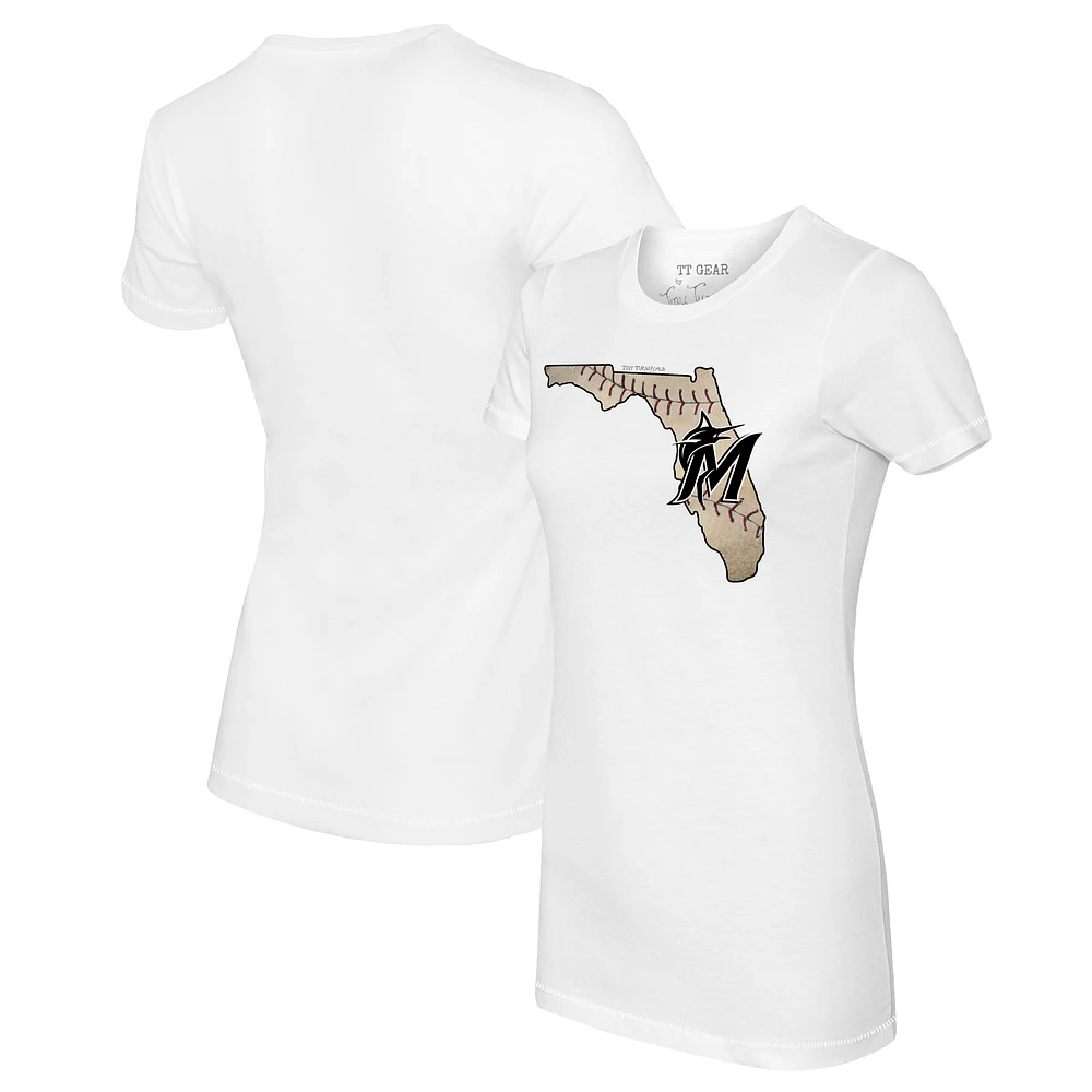 Women's Tiny Turnip Miami Marlins State Outline T-Shirt