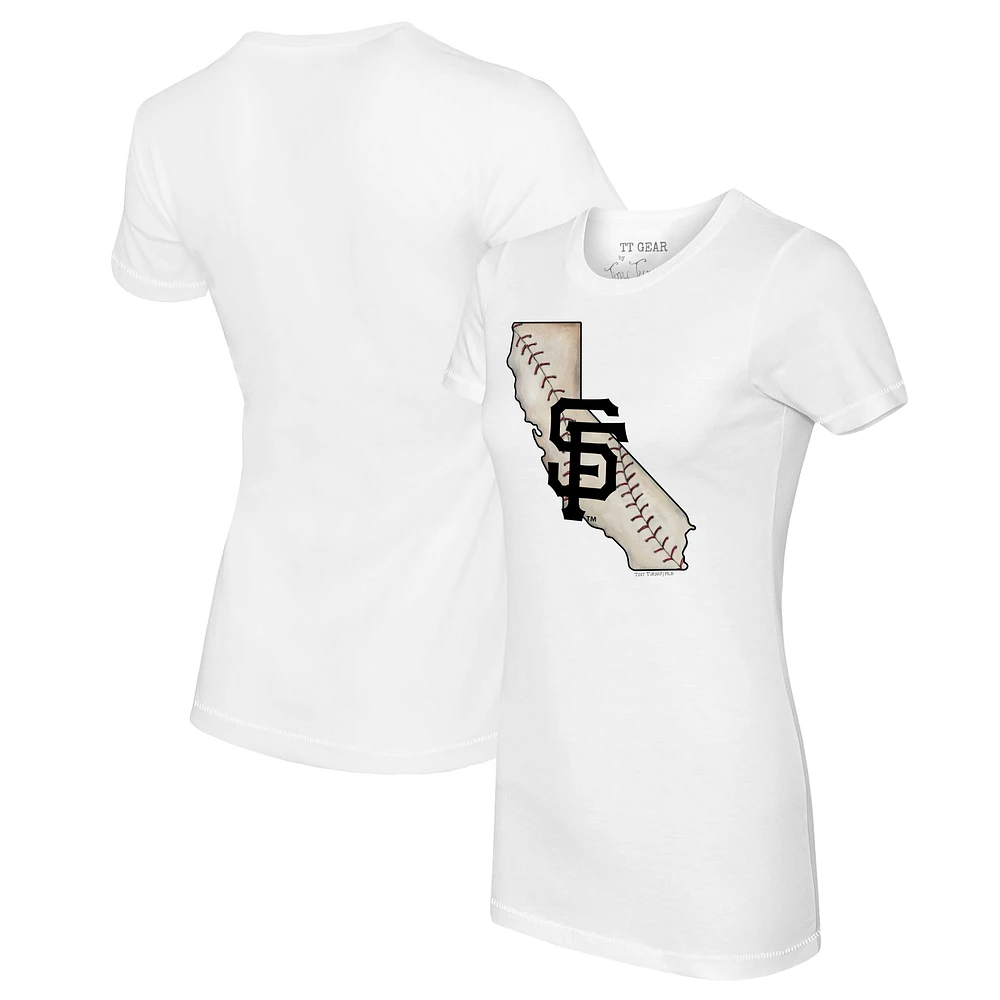 Women's Tiny Turnip White San Francisco Giants State Outline T-Shirt