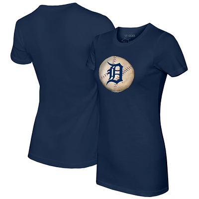 Women's Tiny Turnip Navy Detroit Tigers Stitched Baseball T-Shirt