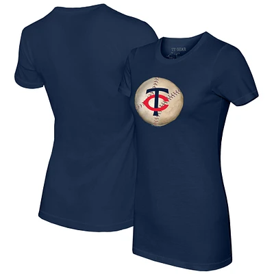 Women's Tiny Turnip Navy Minnesota Twins Stitched Baseball T-Shirt