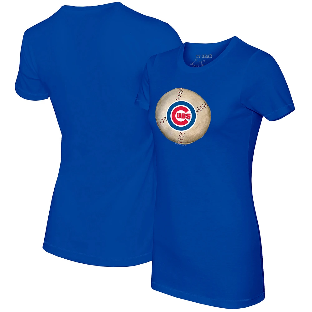 Women's Tiny Turnip Royal Chicago Cubs Stitched Baseball T-Shirt