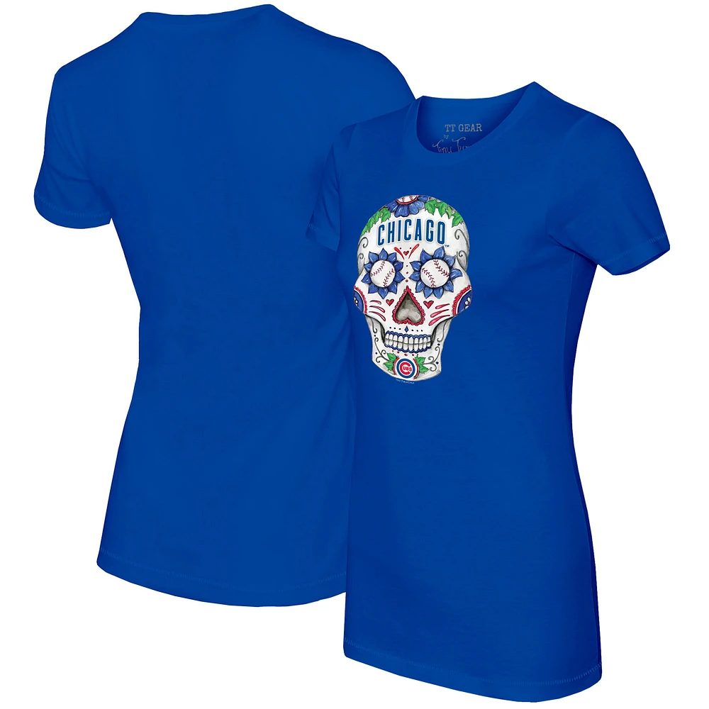 Women's Tiny Turnip Royal Chicago Cubs Sugar Skull T-Shirt
