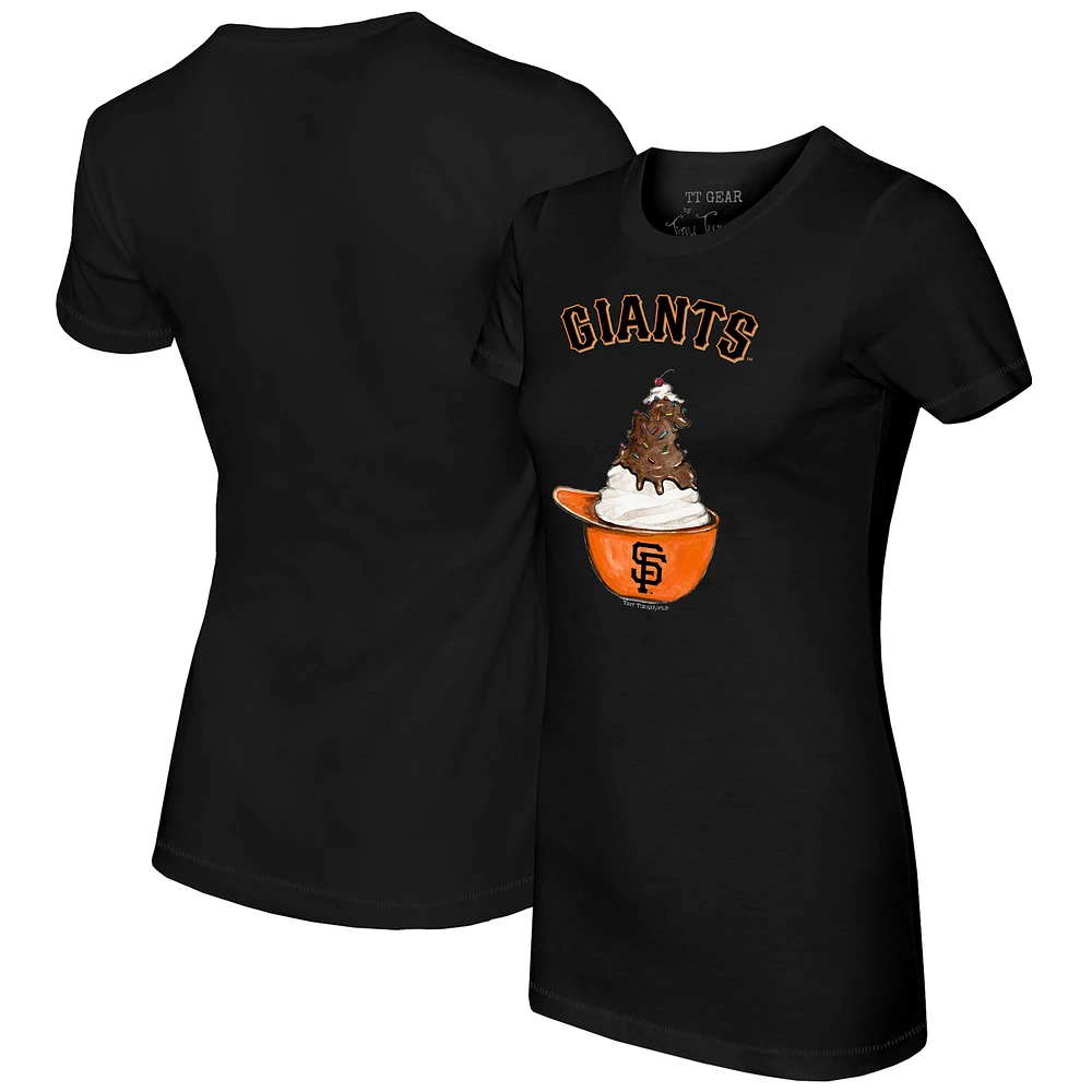 Women's Tiny Turnip Black San Francisco Giants Sundae Helmet T-Shirt