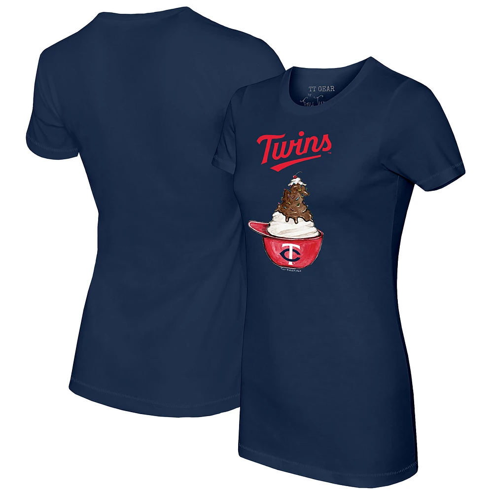 Women's Tiny Turnip Navy Minnesota Twins Sundae Helmet T-Shirt