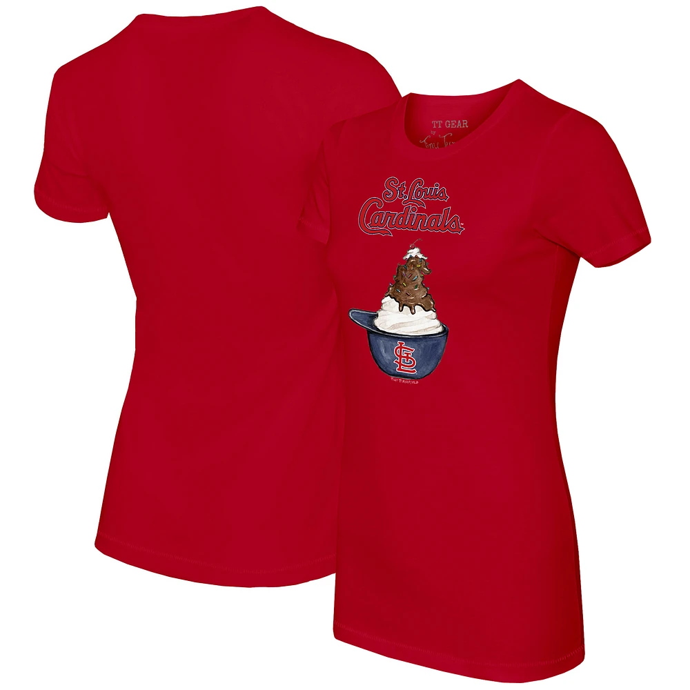 Women's Tiny Turnip Red St. Louis Cardinals Sundae Helmet T-Shirt