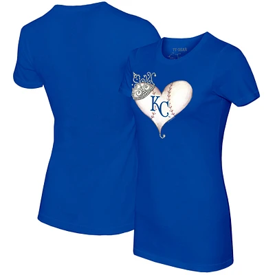 Women's Tiny Turnip Royal Kansas City Royals Tiara Heart T-Shirt