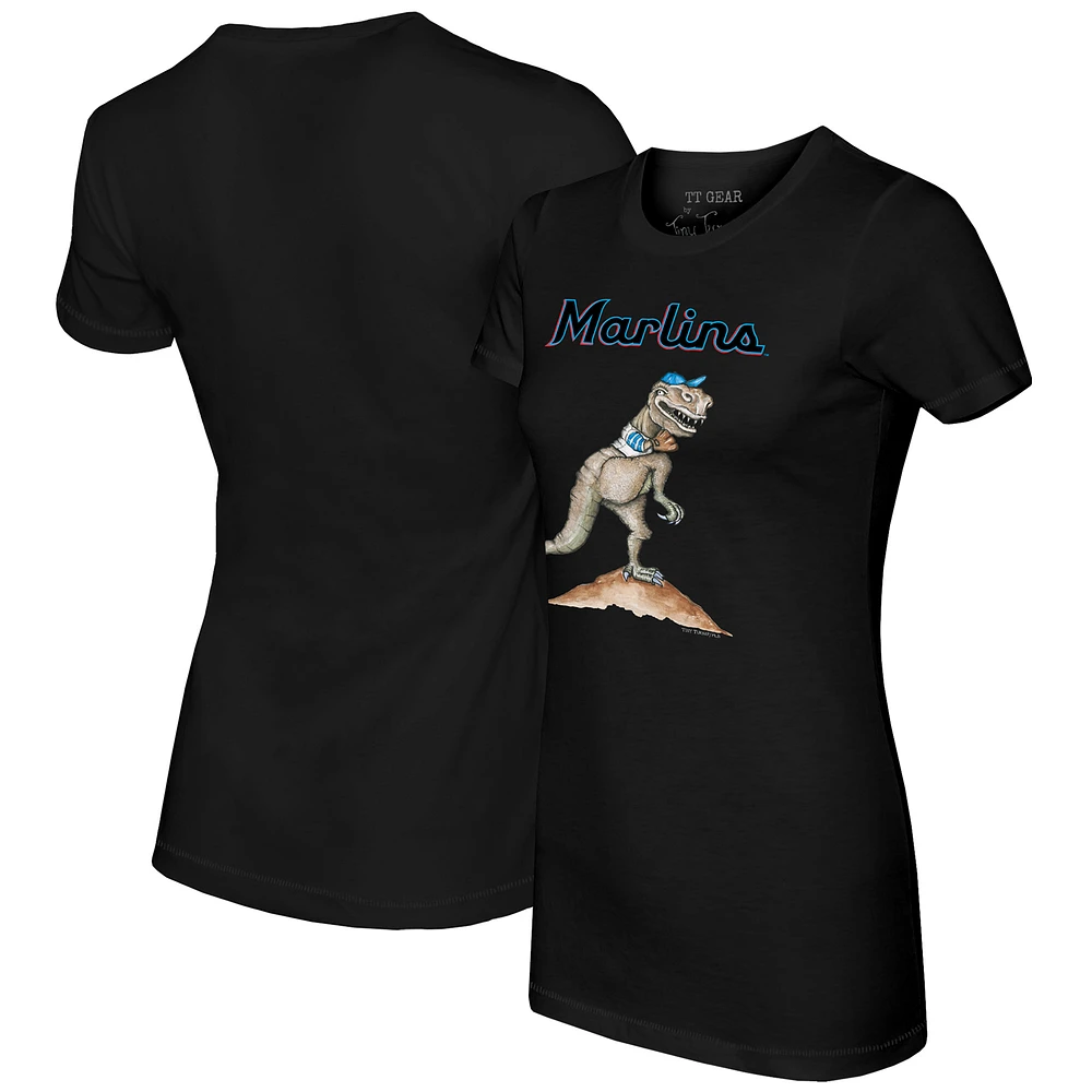 Women's Tiny Turnip Black Miami Marlins TT Rex T-Shirt