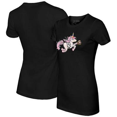 Women's Tiny Turnip Black Chicago White Sox Unicorn T-Shirt