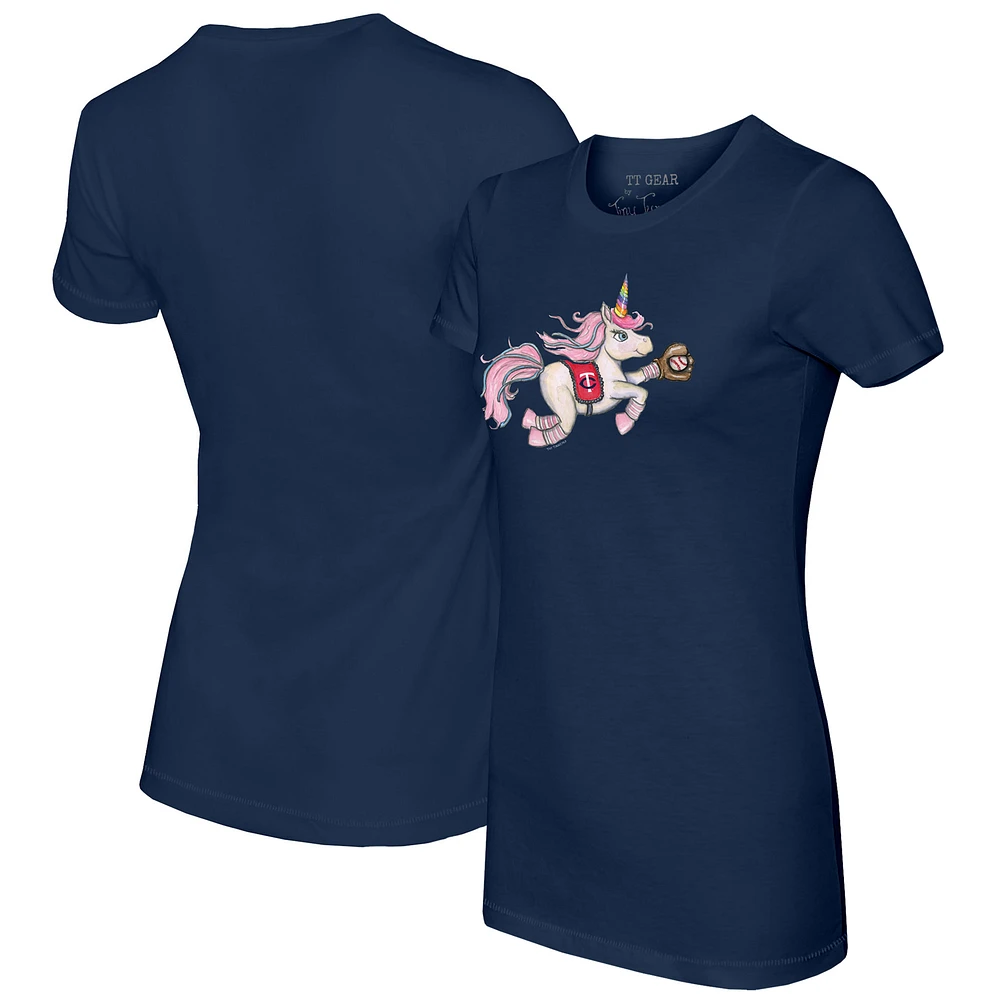 Women's Tiny Turnip Navy Minnesota Twins Unicorn T-Shirt