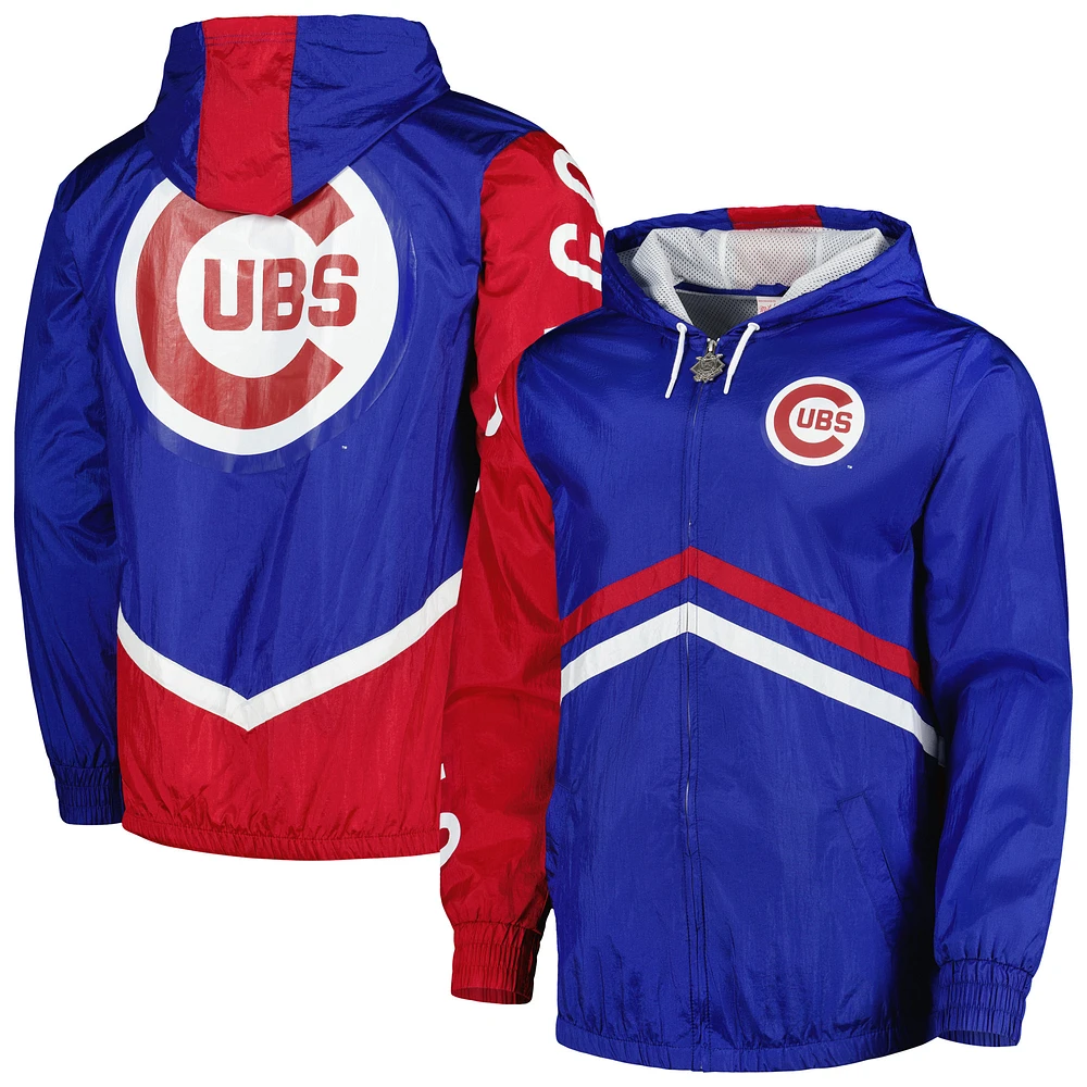 Men's Mitchell & Ness Royal Chicago Cubs Undeniable Full-Zip Hoodie Windbreaker Jacket