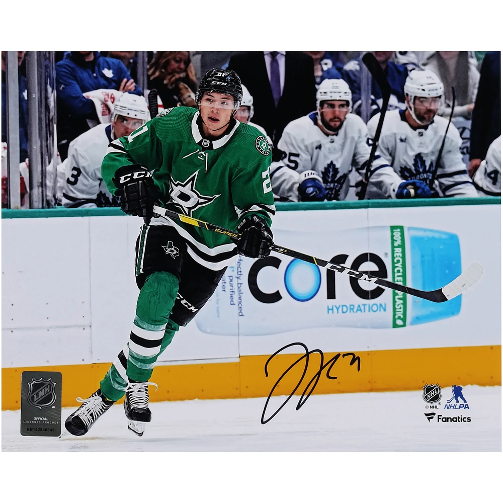 Jason Robertson Dallas Stars Autographed 8" x 10" Kelly Green Jersey Skating Photograph