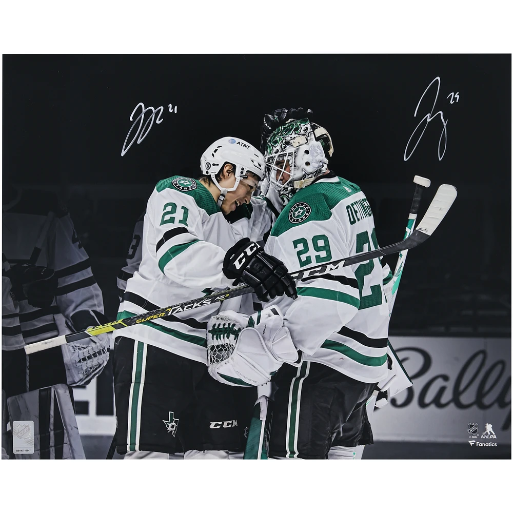 Jake Oettinger & Jason Robertson Dallas Stars Autographed 16" x 20" Dual Spotlight Photograph