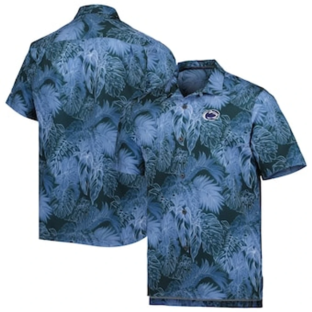 Men's Tommy Bahama Navy Penn State Nittany Lions Big & Tall Coast Luminescent Fronds IslandZone Button-Up Camp Shirt