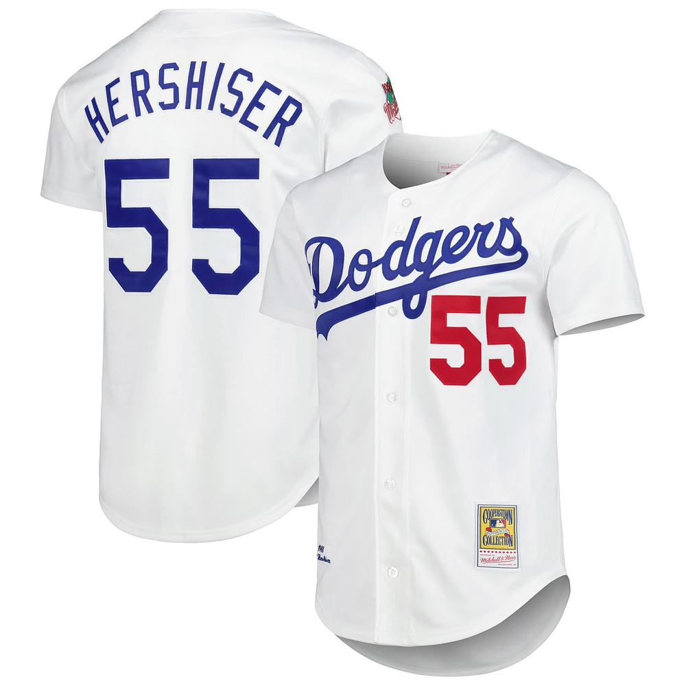 Men's Mitchell & Ness Orel Hershiser White Los Angeles Dodgers Cooperstown Collection Authentic Jersey