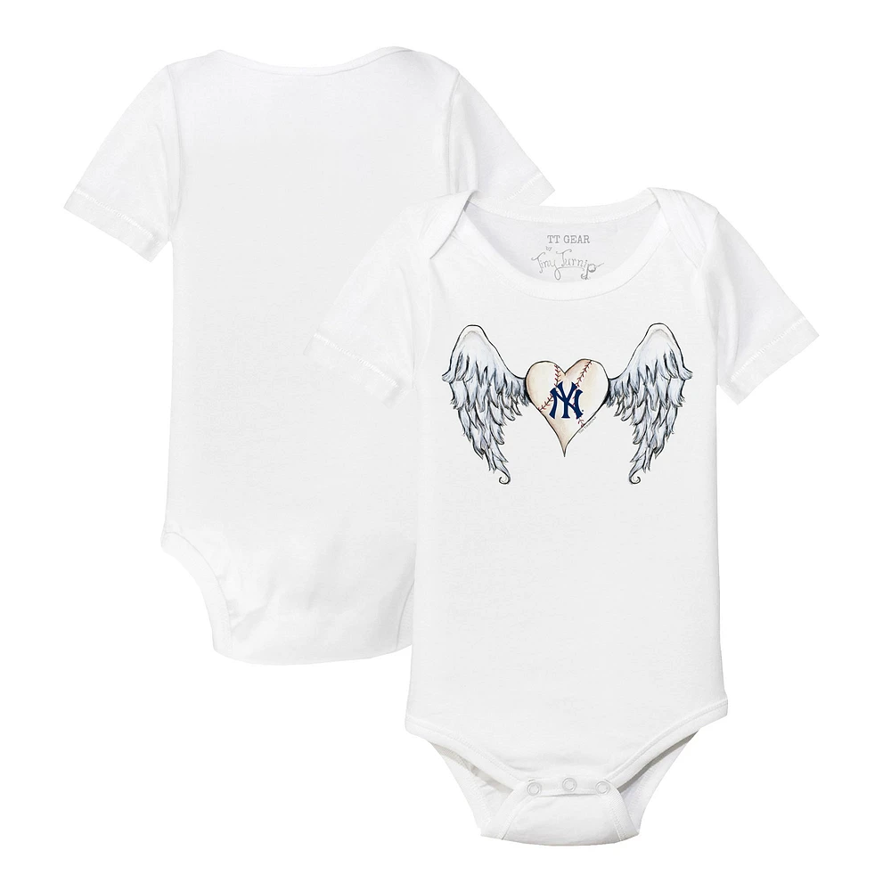 Infant Tiny Turnip White New York Yankees Angel Wings Bodysuit