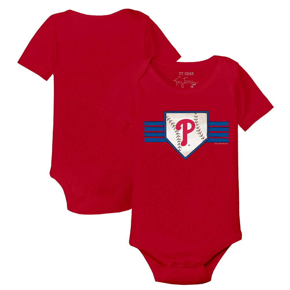 Infant Tiny Turnip Red Philadelphia Phillies Base Stripe Bodysuit