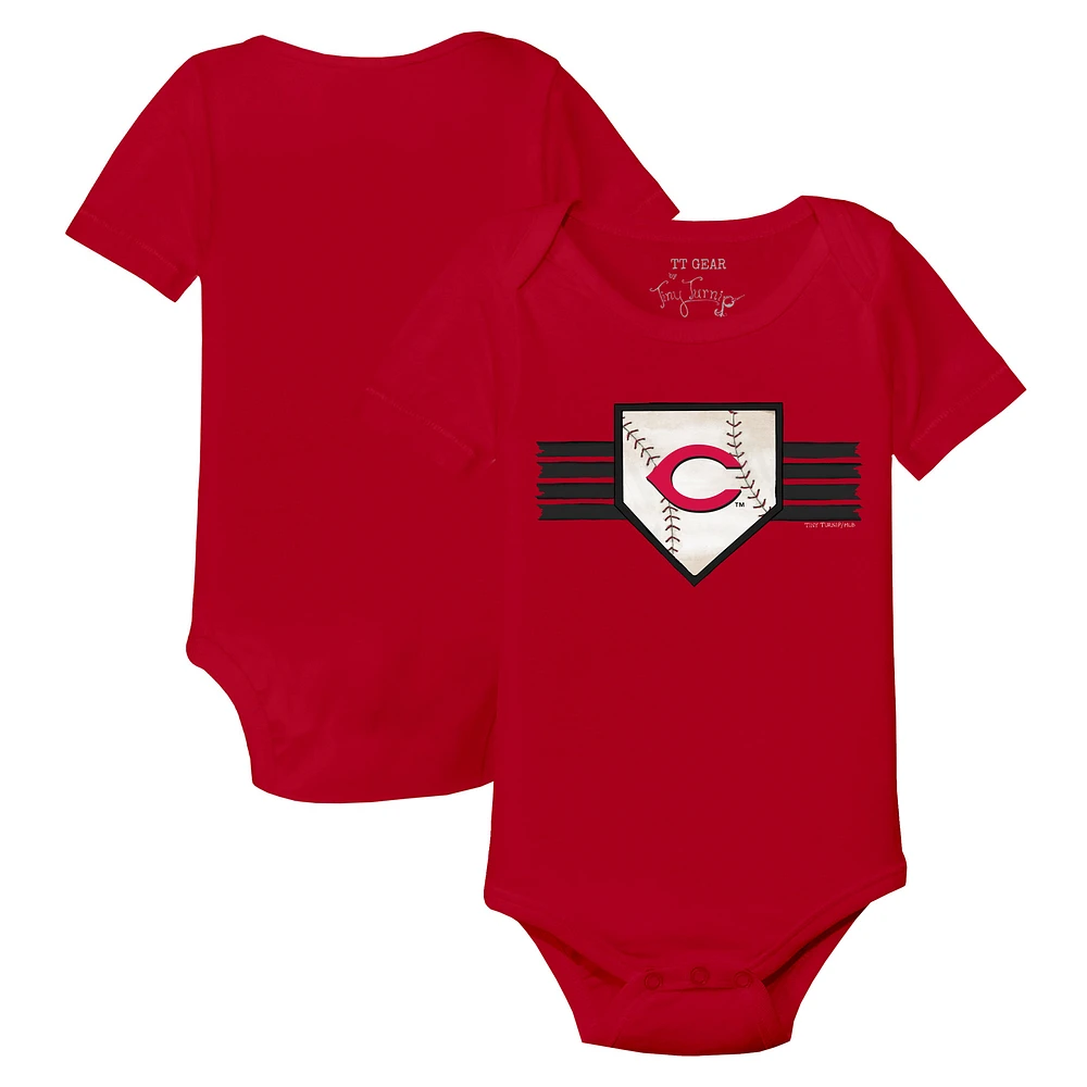 Infant Tiny Turnip Red Cincinnati Reds Base Stripe Bodysuit