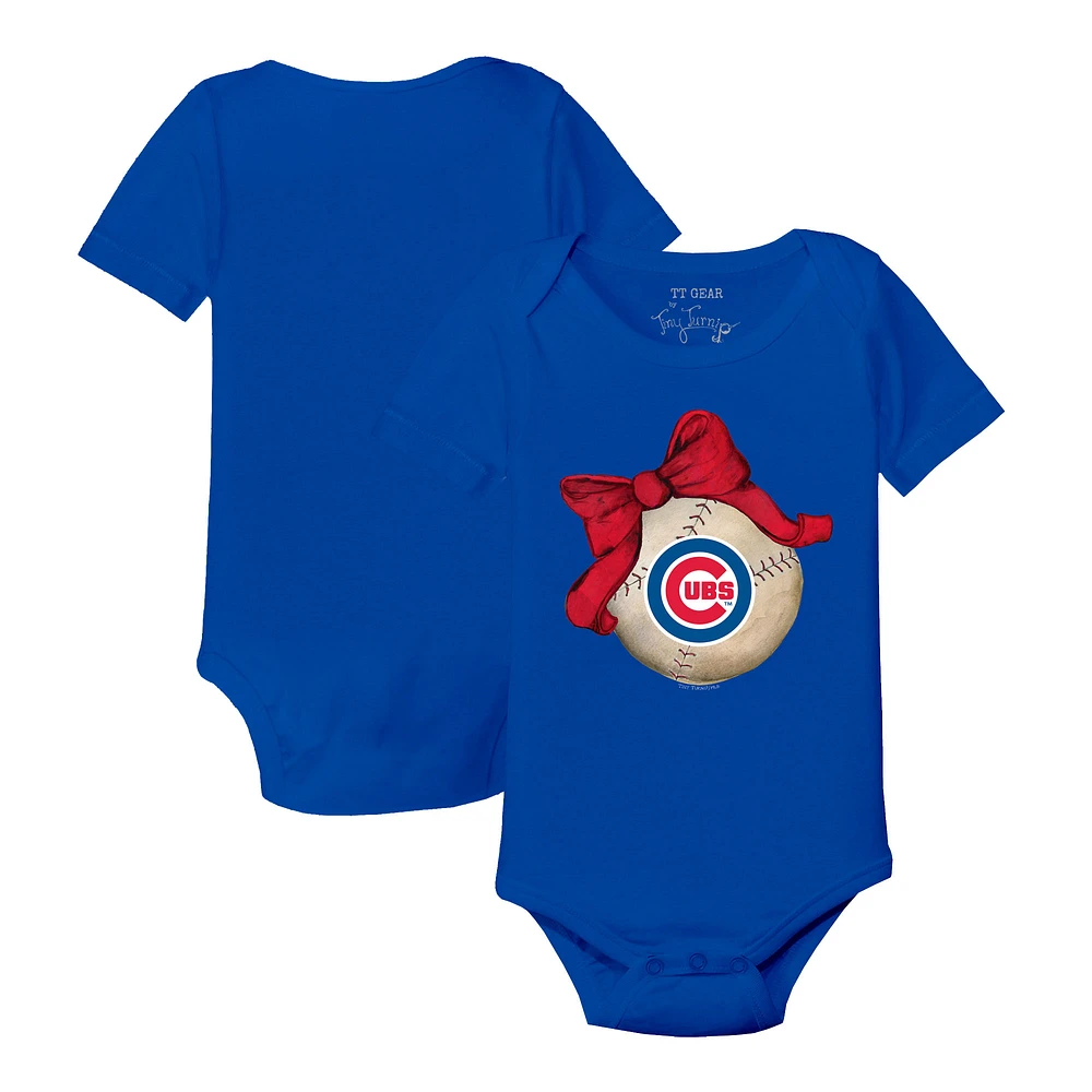 Infant Tiny Turnip Royal Chicago Cubs Baseball Bow Bodysuit