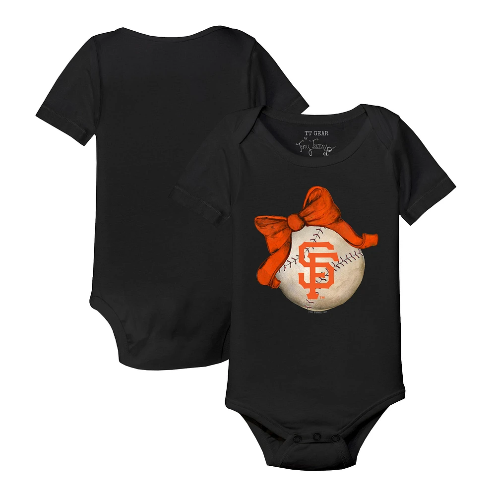 Infant Tiny Turnip Black San Francisco Giants Baseball Bow Bodysuit