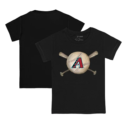 Infant Tiny Turnip Black Arizona Diamondbacks Baseball Cross Bats T-Shirt