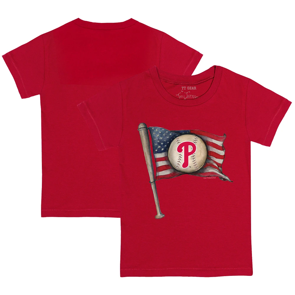 Infant Tiny Turnip Red Philadelphia Phillies Baseball Flag T-Shirt