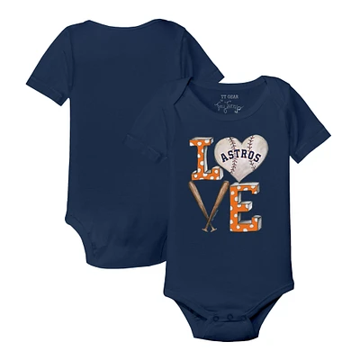 Infant Tiny Turnip Navy Houston Astros Baseball Love Bodysuit