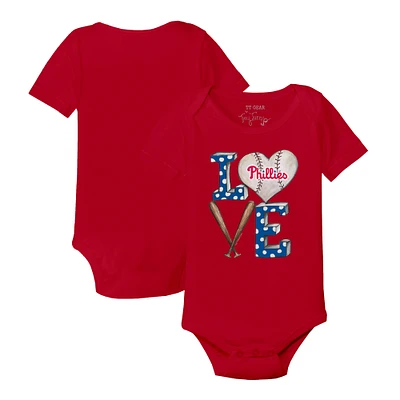Infant Tiny Turnip Red Philadelphia Phillies Baseball Love Bodysuit