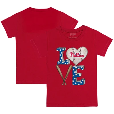 Infant Tiny Turnip Red Philadelphia Phillies Baseball Love T-Shirt