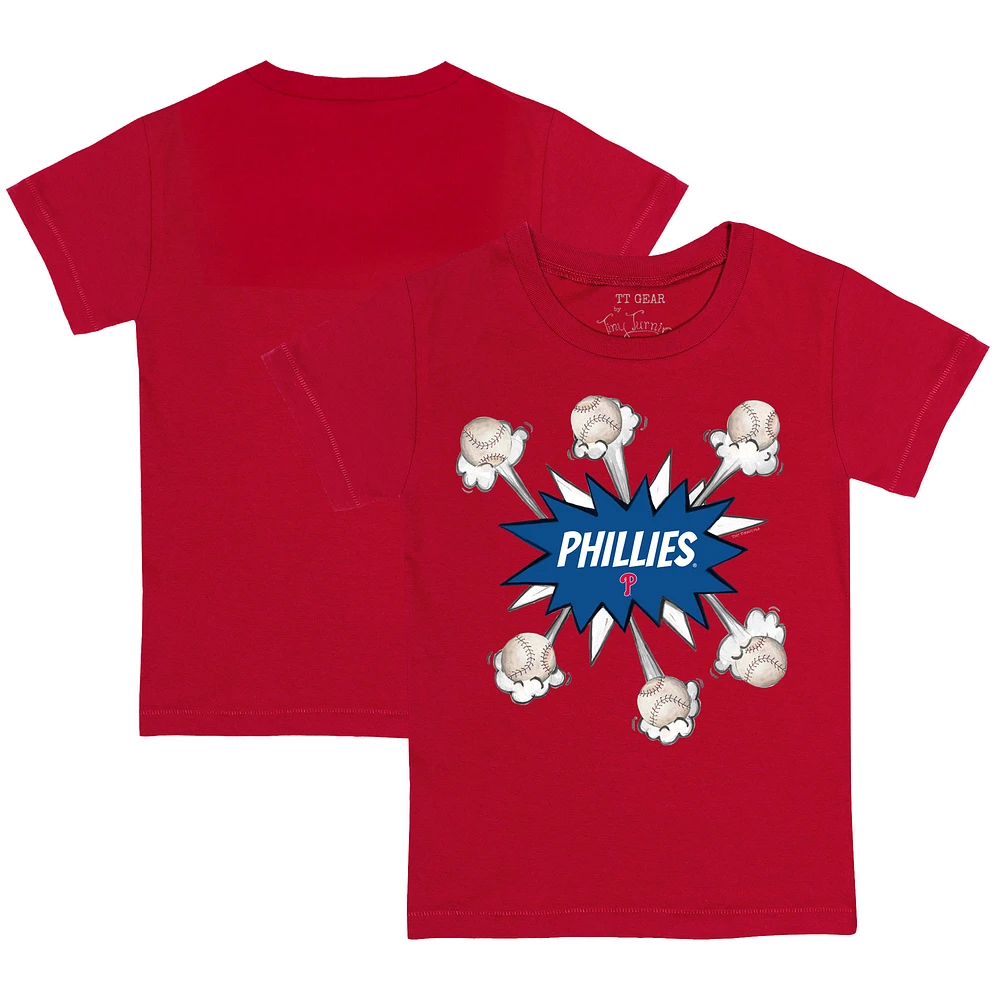 Infant Tiny Turnip Red Philadelphia Phillies Baseball Pow T-Shirt