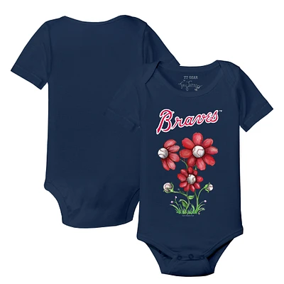 Infant Tiny Turnip Navy Atlanta Braves Blooming Baseballs Bodysuit