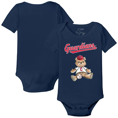 Infant Tiny Turnip Navy Cleveland Guardians Teddy Boy Bodysuit