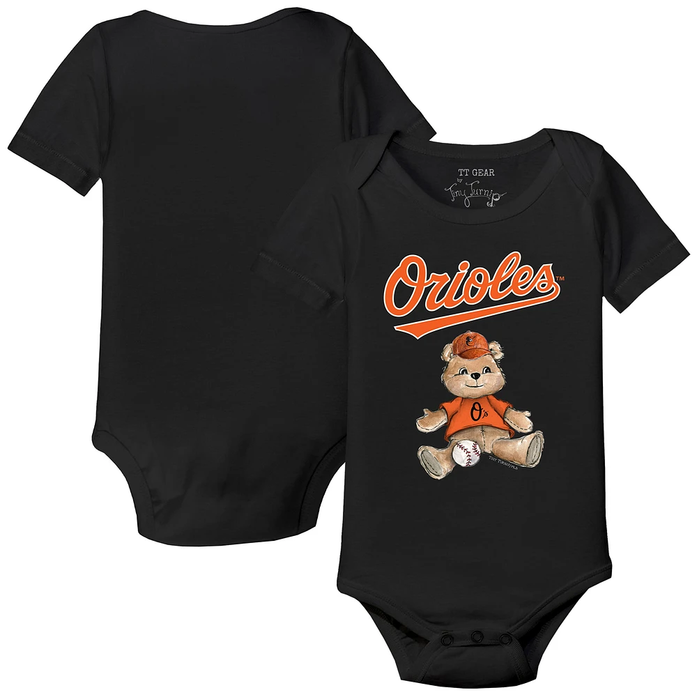 Infant Tiny Turnip Black Baltimore Orioles Teddy Boy Bodysuit