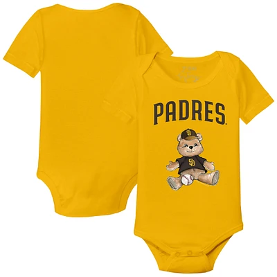 Infant Tiny Turnip Gold San Diego Padres Teddy Boy Bodysuit