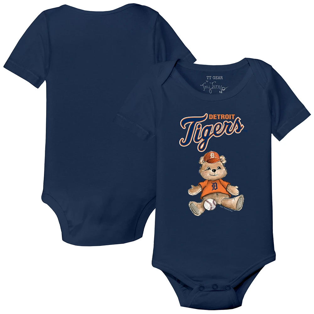 Infant Tiny Turnip Navy Detroit Tigers Teddy Boy Bodysuit