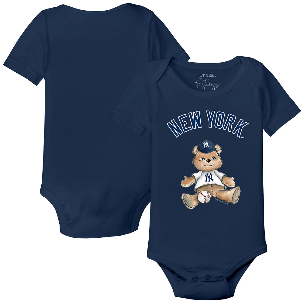 Infant Tiny Turnip Navy New York Yankees Teddy Boy Bodysuit
