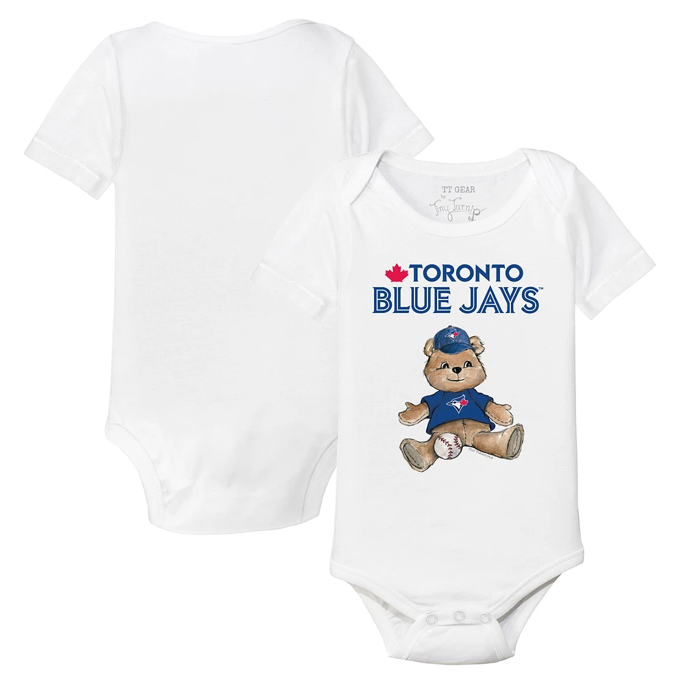 Infant Tiny Turnip White Toronto Blue Jays Teddy Boy Bodysuit