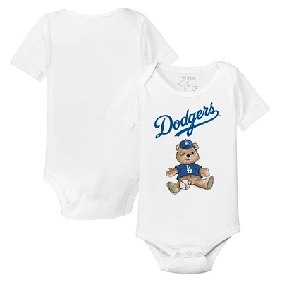 Infant Tiny Turnip White Los Angeles Dodgers Teddy Boy Bodysuit