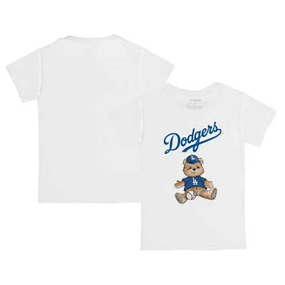Infant Tiny Turnip White Los Angeles Dodgers Teddy Boy T-Shirt